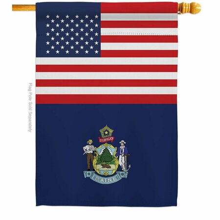 GUARDERIA 28 x 40 in. USA Maine American State Vertical House Flag with Double-Sided  Banner Garden Yard Gift GU4070603